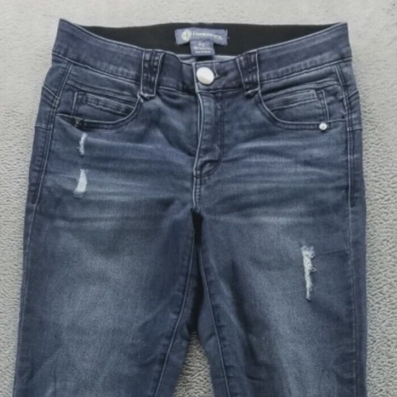 Democracy Blue Skinny Jeans with Distressed Hem - Picture 2 of 7